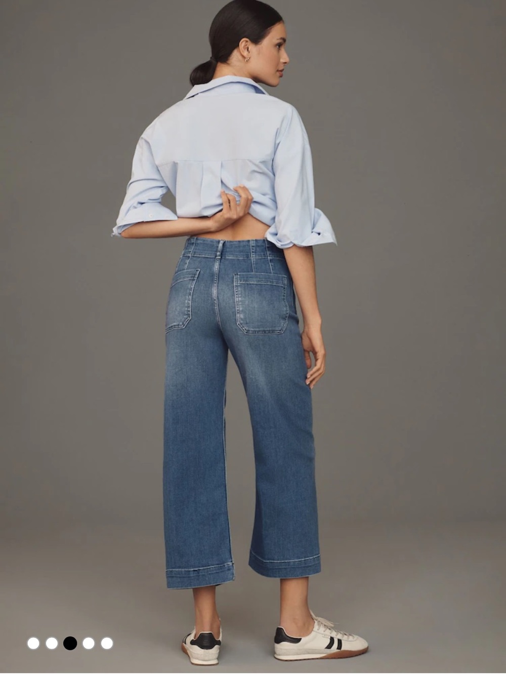 Maeve “The Colette” Medium Blue Cropped Wide-Leg Jeans sz 29 - Picture 3 of 12